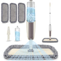 MEXERRIS Spray Mops for Floor Cleaning - Wet Dry Dust Kitchen Floor Mop with 410ML Refillable Bottle 360°Rotatable Hardwood Mop for Laminate Wood Tiles 3 Microfiber Reusable Pads and 1 Scrubber