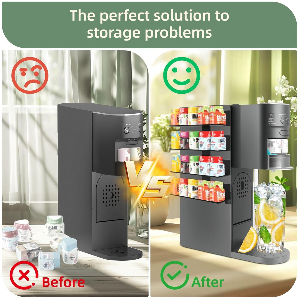 Flavor Pods Holder for Ninja Thirsti WC1001 Soda Maker, 20 Capacity Storage Rack for Ninja thirsty flavor pods, Compact & Durable Shelf for Ninja Thirsties Drink System Soda Machine (Shelf Only)