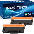 BAIINK Compatible TN450 TN420 Toner Cartridge Replacement for Brother TN450 TN-450 TN420 TN-420 Compatible with HL-2130 2132 2220 2240 MFC 7860 7070DW 7360N DCP-7065DN 2840 2940 (2 Black)