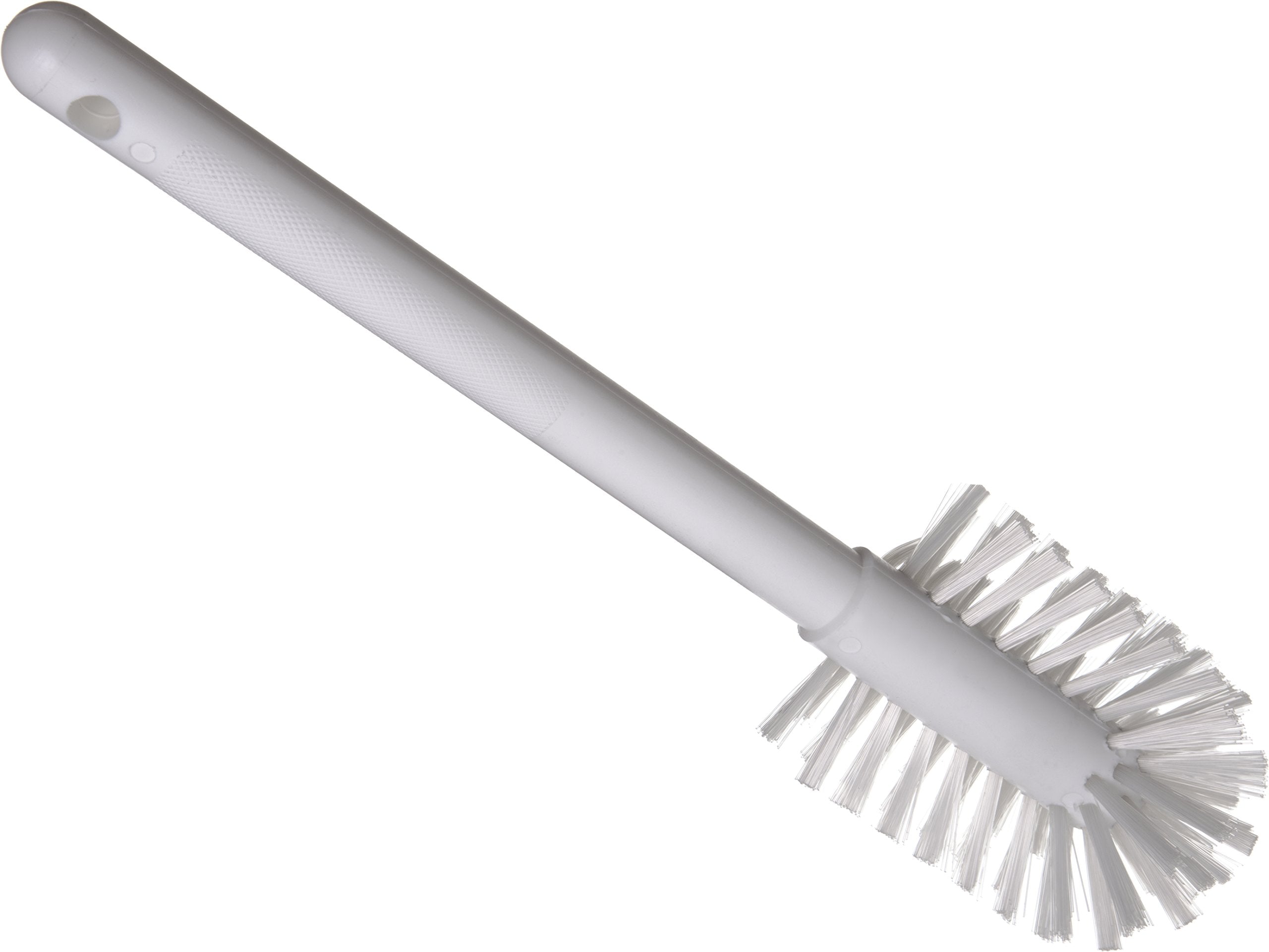 Carlisle FoodService Products Plastic Dish Brush with Handle, Soak Proof, Scrub Brush with Break Resistant Handle for Cleaning, 12 Inches, White