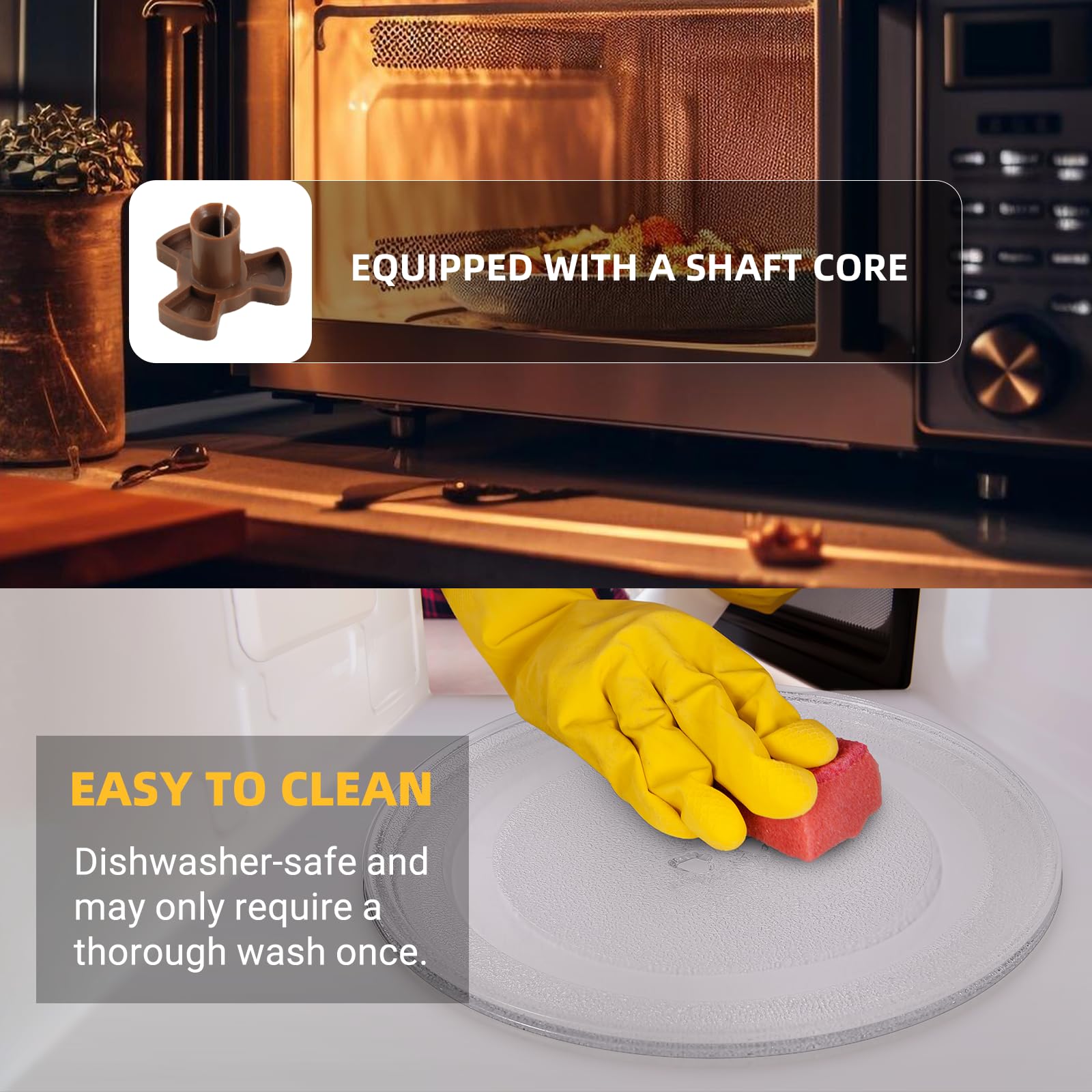 12" Microwave Replacement Turntables, Microwave Glass Plate Compatible with Whirlpool - The Exact Replacement Part of W11367904/ W10337247/ AP6892124/ W11335034/ WPW10337247 etc – Dishwasher Safe