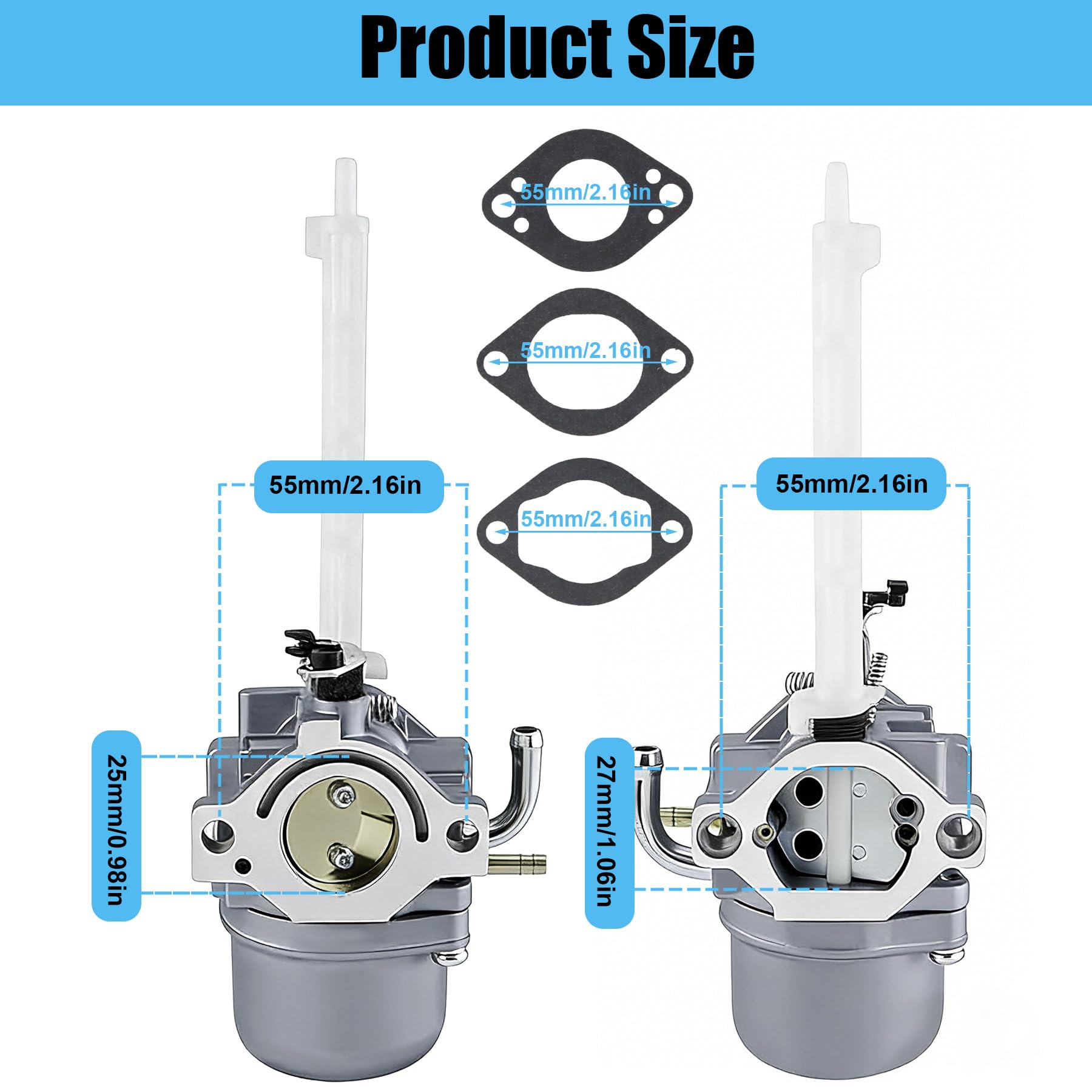 Carburetor fit for Briggs & Stratton Snowblower Replaces # 796122 794593 793161 696737 Compatible 20A114 20A414 20M114 20M107 Engines