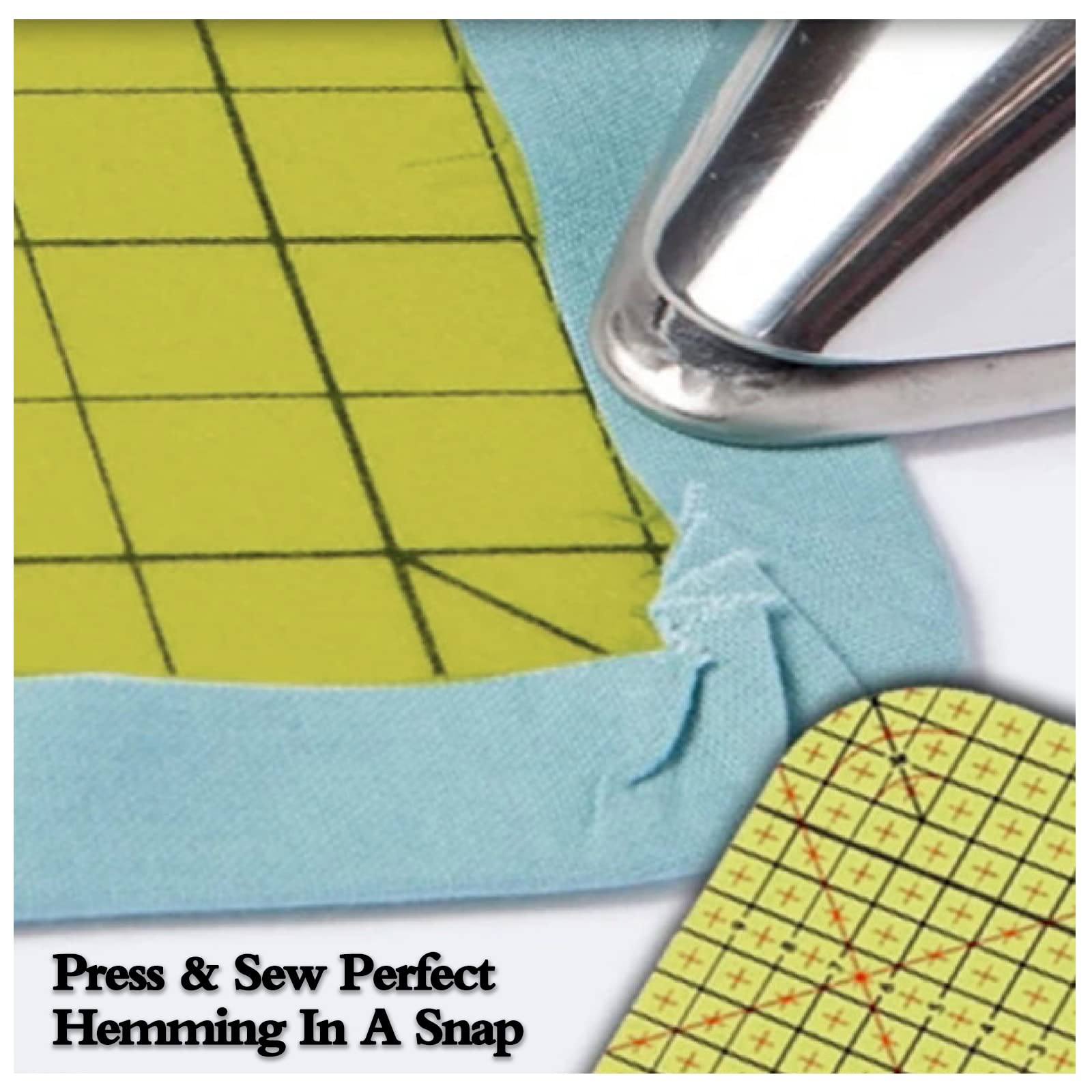 8 Pack Acrylic Quilting Ruler, Square Transparent Fabric Quilter Ruler with Double-Colored Grid Lines.Clear Sewing and Ironing Rulers for Precision Cutting and Easy Sewing