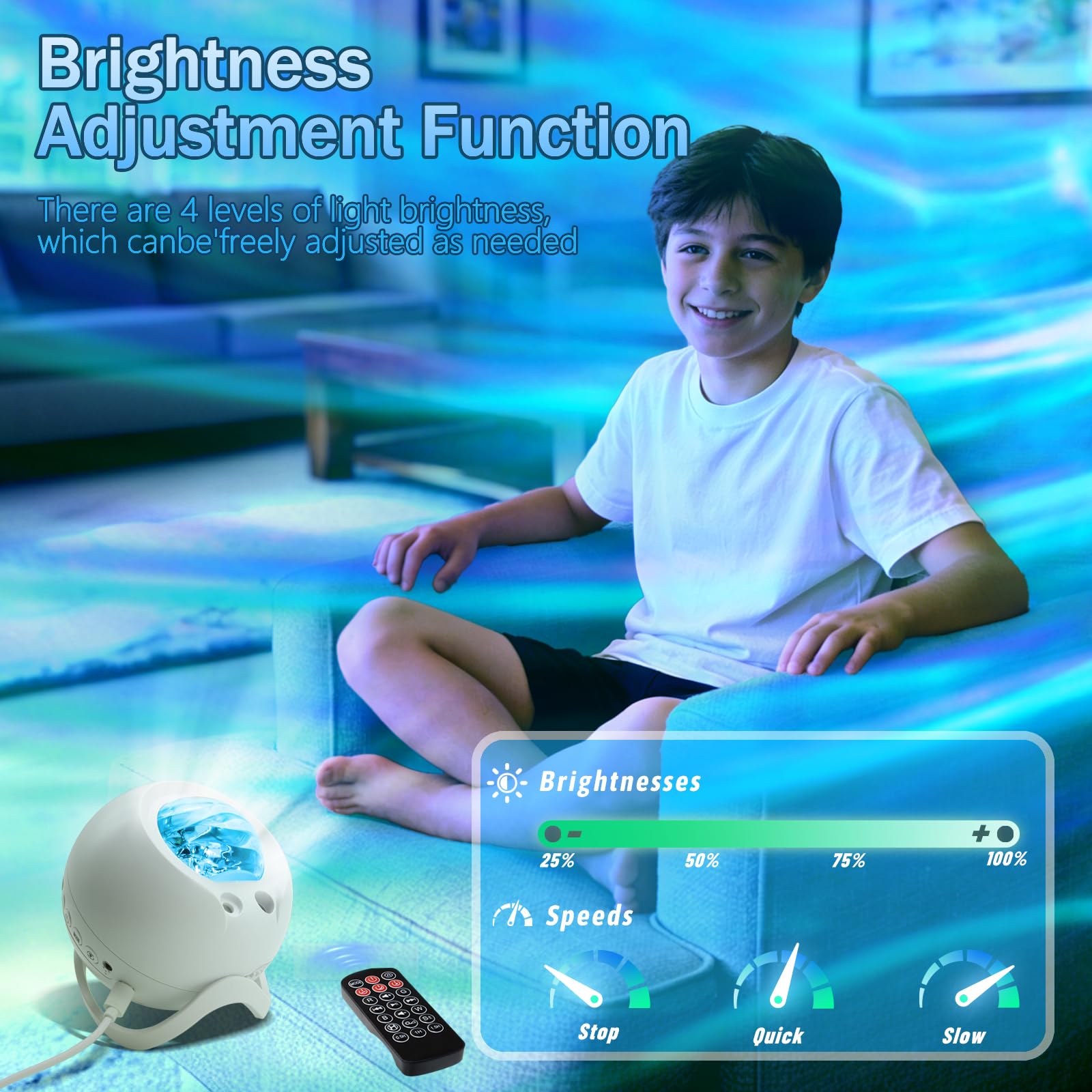 CAIYUE Galaxy Projector, Star Projector, with Bluetooth, White Noise, Remote Control, Room Decor,Bedroom nightlight,Room led,Ceiling, Party
