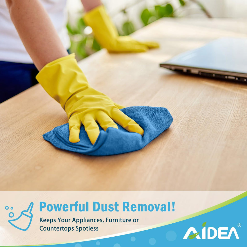 AIDEA Microfiber Cleaning Cloths-100PK, All-Purpose Soft Absorbent Rags for Cleaning, Lint-Free Dusting Cloth, Microfiber Kitchen Cloths, Towels for Car, House, Window(12in.x 12in.)
