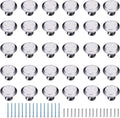 30Pack Silver Cabinet Knobs, Knobs for Cabinets and Drawers, Kitchen Cabinet Knobs, Brushed Nickel Zinc Knobs with 60 Screws, Modern Drawer Knobs for Cupboard Door, Dresser, Drawer