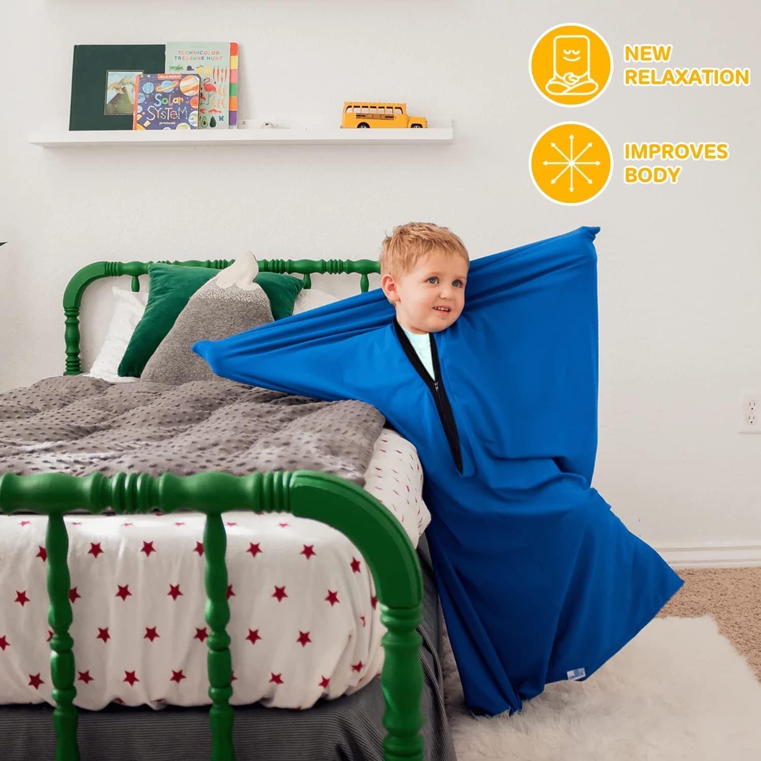 Sensory Body Socks for Autism,Helps Kids with ASD,Sensory Den Fidget Anxiety & Spatial Awareness Aids,to Relieve Stress,Self-Claming,Relaxing (Height 44-54 in)