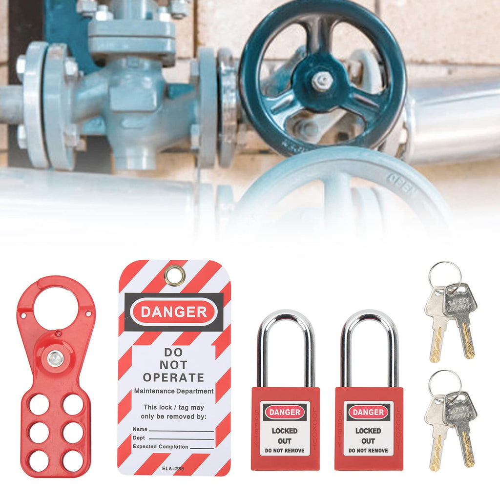 Lockout Tagout Kit with High Performance Chrome Plated Reusable Safety Hasp Padlock Loto Tag Keys Tamper Proof for Industrial Equipment(1in/25mm Shackle)