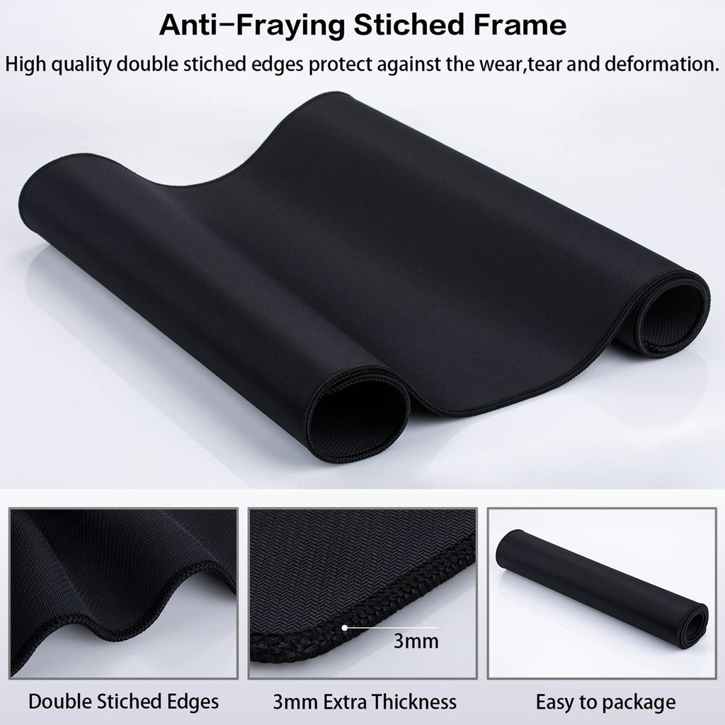 Canjoy Mouse Pad 31.5x15.7inch, 3mm Thickness Gaming Mousepad XXL Large Big Computer Keyboard Mouse Mat Desk Pad with Non-Slip Rubber Base and Stitched Edge