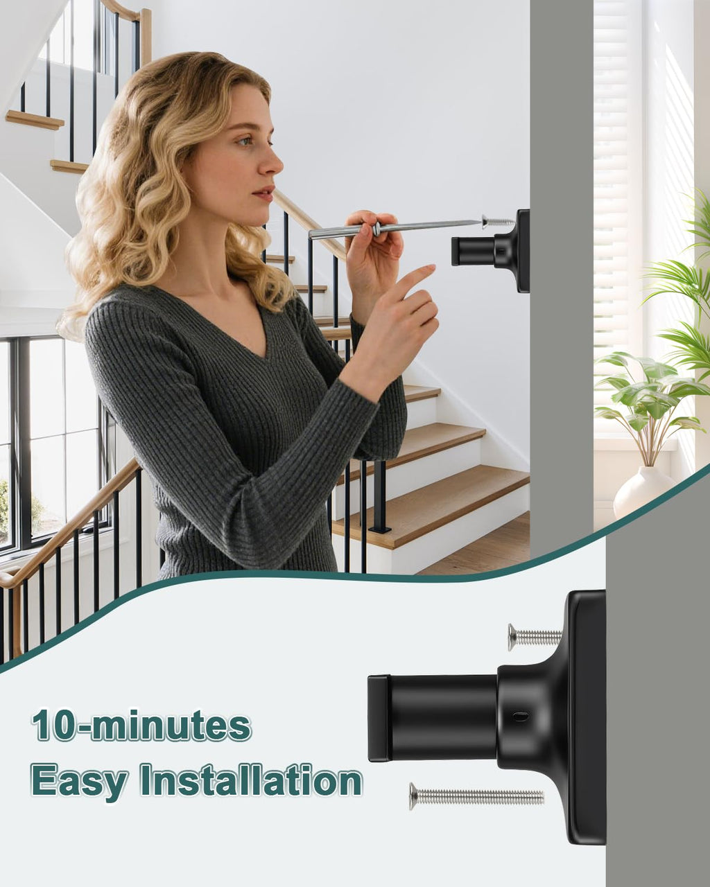 GOBEKOR 2 Pack Matte Black Dummy Door Handle Interior,Reversible Half Dummy Lever,Non-Turning Indoor Door Handles for Wardrobe,Closet Door & French Doors,Cabinet/Cupboard Handles
