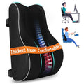 CloudBliss Ergonomic Lumbar Support Pillow – Memory Foam for Lower Back Pain Relief, Adjustable Straps & Mesh Cover for Office, Gaming, Car & Home Essentials (Black)