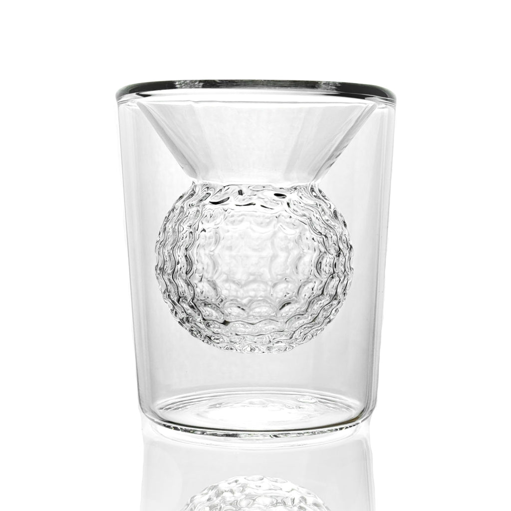Golf Ball Shot Glass Set Funny Handmade Golf Gifts for Men - 2 oz Double Walled Glasses with 3D Shape Golf Ball Inside for Tequila, Scotch, Whiskey, Bourbon, and Cocktail (4)
