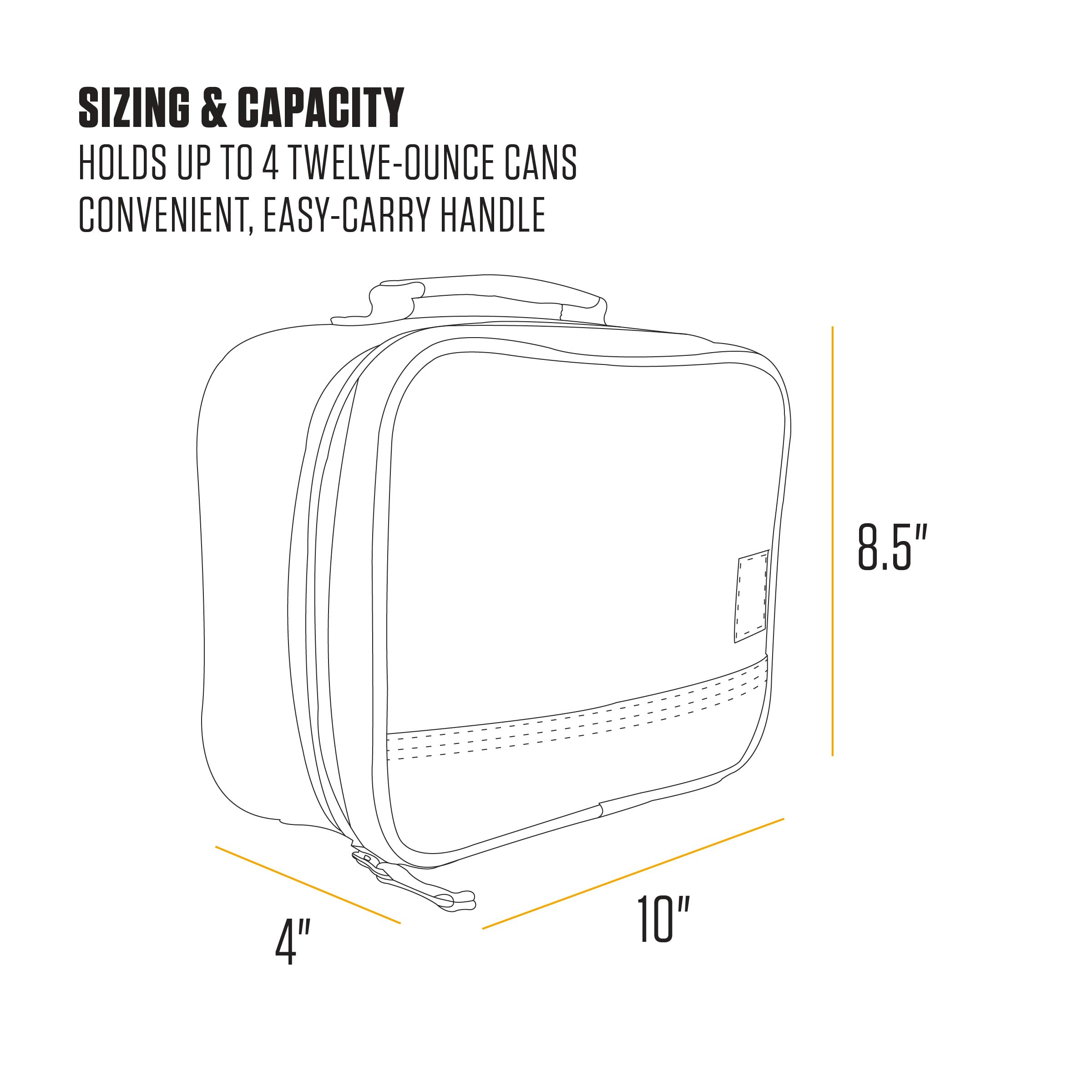 Carhartt Insulated Lunch Cooler for Men and Women, Fully Insulated Lunch Pale for Work, Outdoor, and Everyday Use, 4 Can (Black)