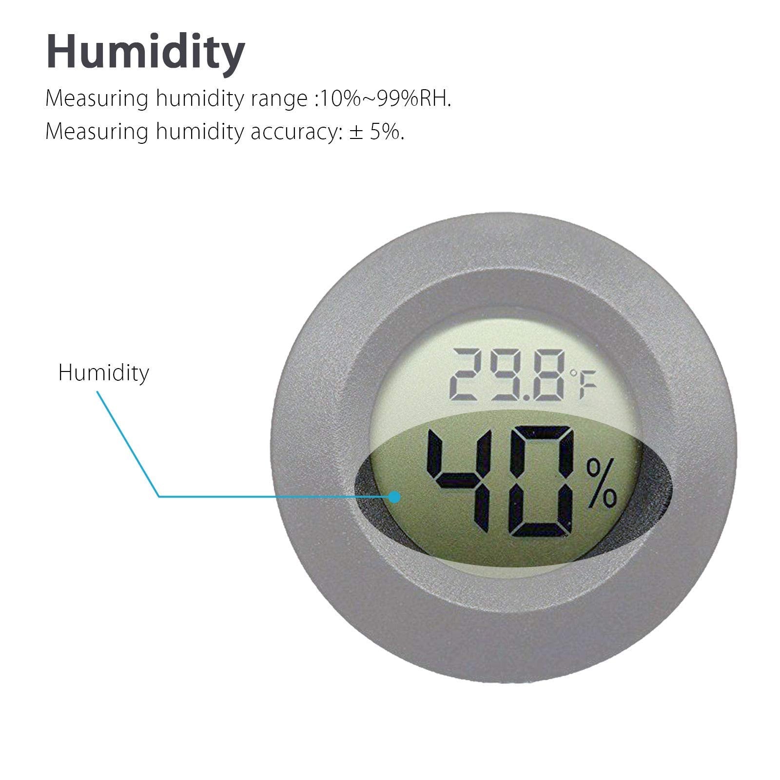 EEEkit 6-Pack Thermometer Hygrometer, Humidity Temperature Meter Gauge with LCD Monitor for Home Greenhouse Basement
