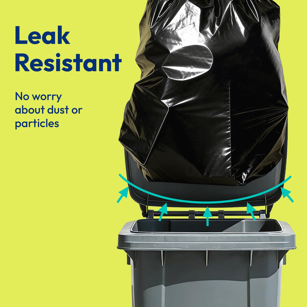 KeenEcho Heavy Duty Contractor Trash Bags 33 Gallon 30 Count, 1.0 Mil, Strong Black Garbage Bags, Leakproof Star Seal for Construction, Yard, Demolition Debris