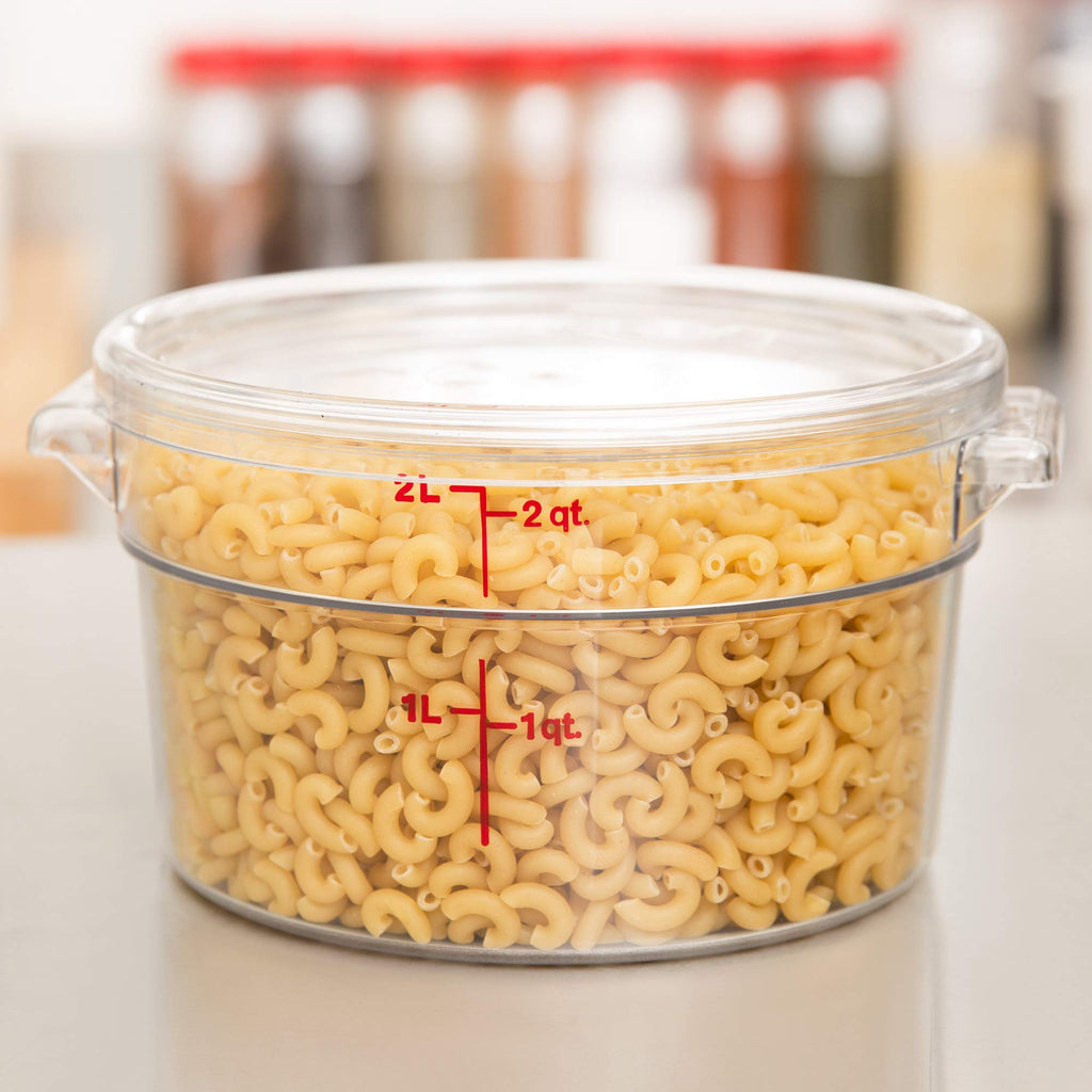 (1.9l with lid) - Cambro RFSCW2135 Camwear 1.9l Clear Round Food Storage Container with Cambro RFSCWC2135 Clear Round Lid