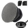 Upgraded Cast Iron Skillet Scrubber with Ergonomic Handle, Chain Mail Cleaning Scrubber for Cast Iron Pans Griddle Cleaning Brush with Pan Grill Scrapers