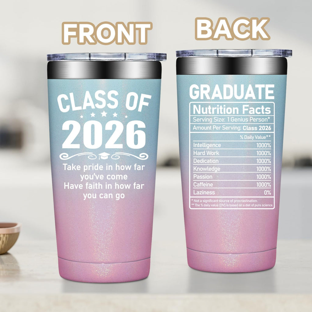 Fufandi Graduation Gifts - Class of 2026 Graduation Gift - College High School Graduations Gifts for Her - Congratulations Gift for Women - Tumbler Cup 20oz