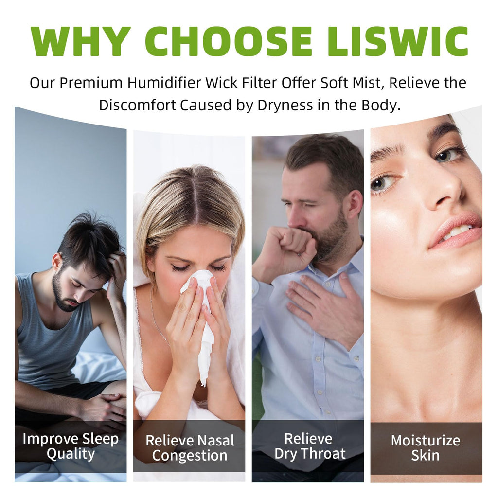 LISWIC 3Pack Humidifier Wicking Filters for Honeywell, Compatible Part # HAC-504AW / HAC-504, Filter A