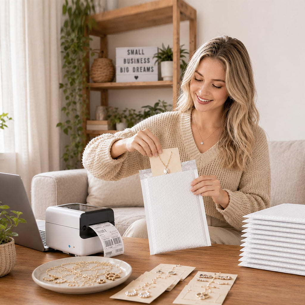 Metronic White Bubble Mailers 6x10 100 PC Self-Seal Bubble Mailer Usable Size 6x9 Thick Padded Envelopes Cushion Mailing Padded Envelope for Makeup Jewelry