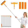 152’’/ 109" Window Cleaning Tool Kit, 2 in 1 Rotatable Window Cleaner Tool, Extendable Window Squeegee for Indoor Outdoor High Window, Car, Glass