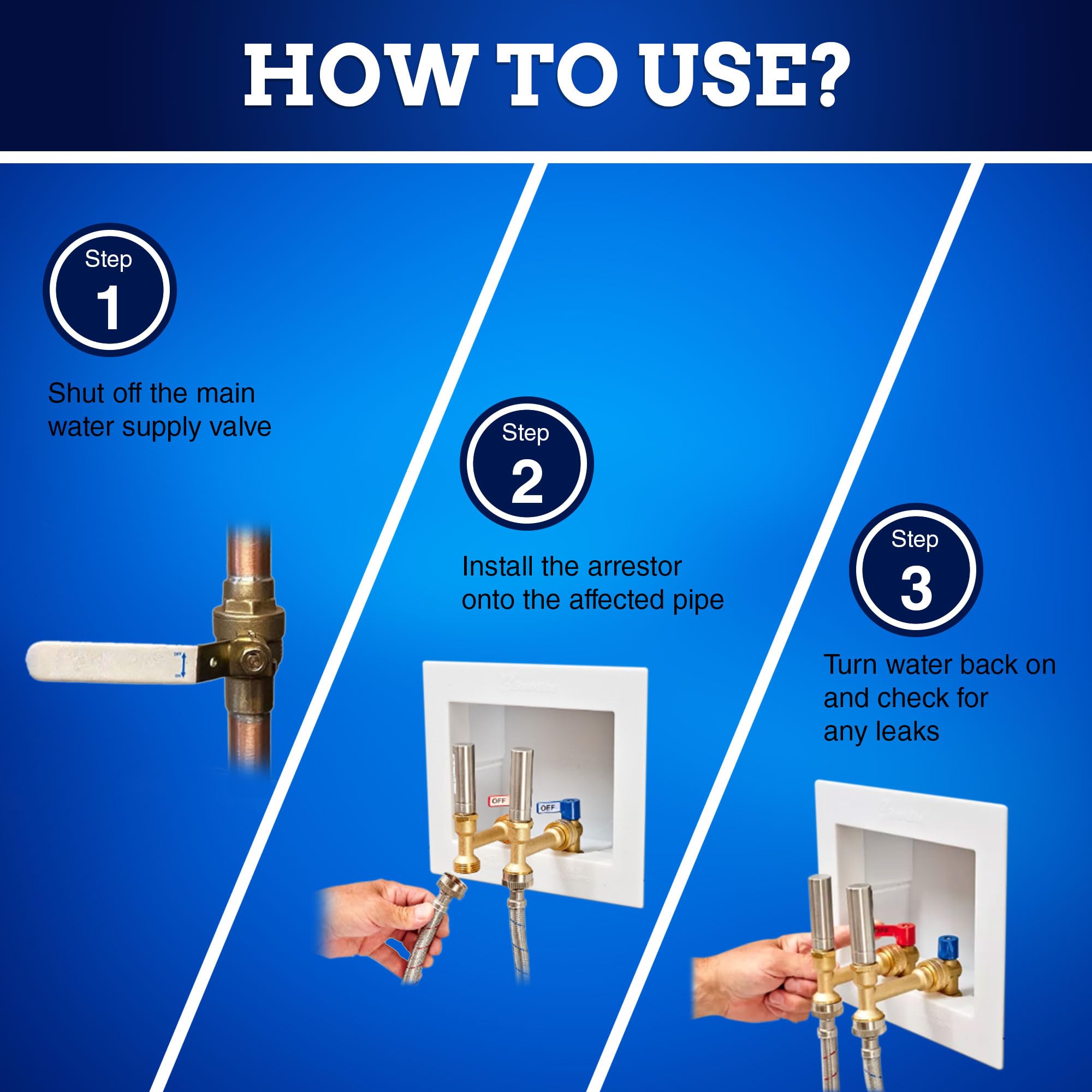 New Age America® AquaFlow 360™ 2pcs Hammer Arrestor | Straight | Washing Machine | 3/4" Male GHT & 3/4" Swivel Female GHT | 304 Stainless Steel & Brass