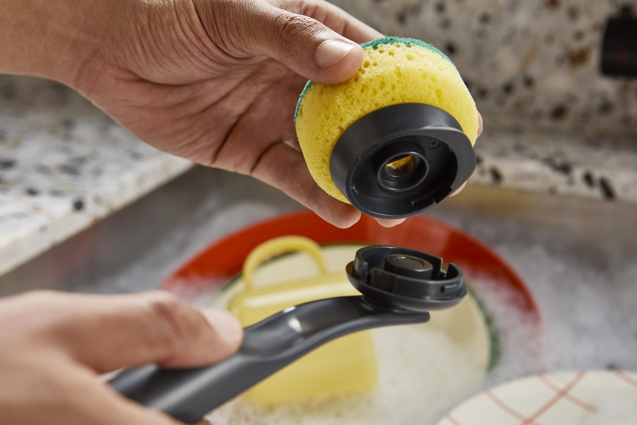 Joseph Joseph SinkTech Kitchen Sponge Replacement Heads - Pack of 2, Non-Scratch Abrasive Pads, Pan Scraper