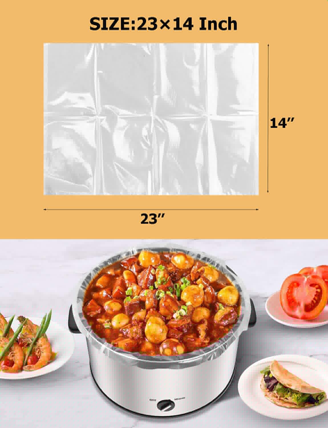 40 Counts Slow Cooker Liners and Cooking Bags, Extra Large Size Fits 6-10QT Pot, 14"x 22", BPA Free, Suitable for Oval & Round Pot (40)