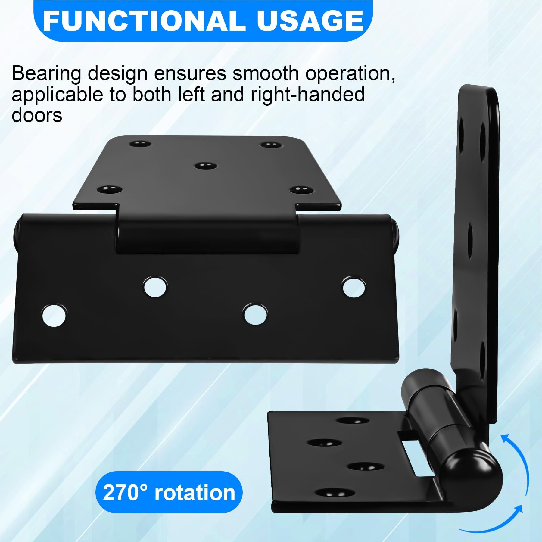 Heavy Duty Gate Hinges 3.5 inch 4 Pack Extra Thick Industrial T Hinges Barn Door Hinges Shed Door Hinges for Large Wooden Gates Wood Fence Outdoor - Black Iron Finish (Screws Included)