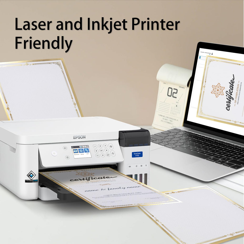 75 Pcs Certificate Paper Kit, 25 Gold foil Border Award Certificate Holders & 25 pcs 8.5x11 Inches Certificate Paper & 25 Certificate Seals Stickers for Graduation Diploma, Award Accomplishment.