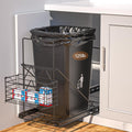 Cabinet Trash Can Pull Out Kit with Removable Garbage Bag Holder Under Sink Trash Can Pull Out Slider for 28–44 Quart Cans Up to 125 lb (Can Not Included) (Black)
