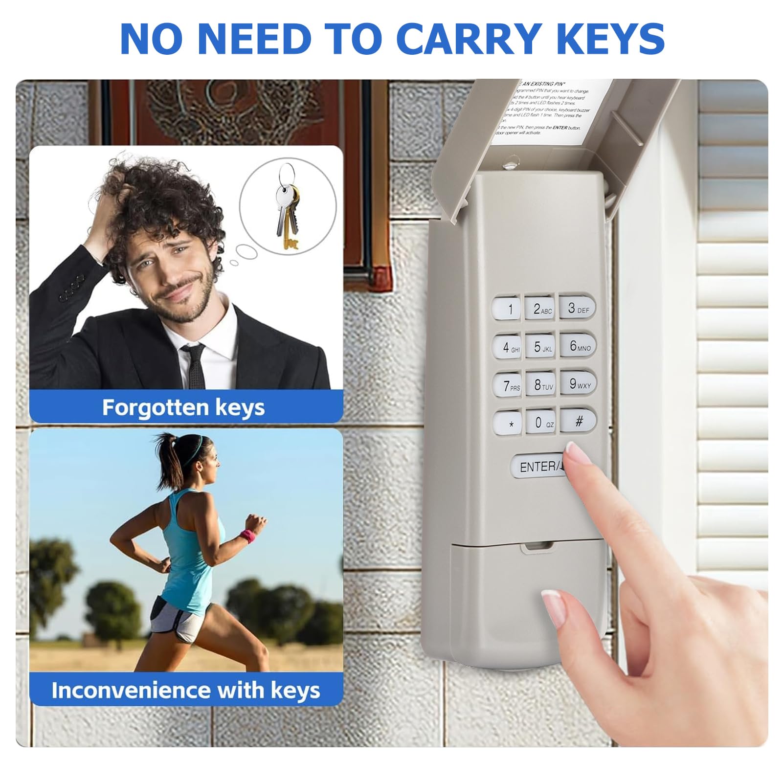Garage Door Opener Keypad Compatible with LiftMaster 877MAX for Chamberlain LiftMaster Craftsman Garage Door Openers Since 1993，Keyless Entry, Security +2.0 Garage Keypad, 315/390 MHz
