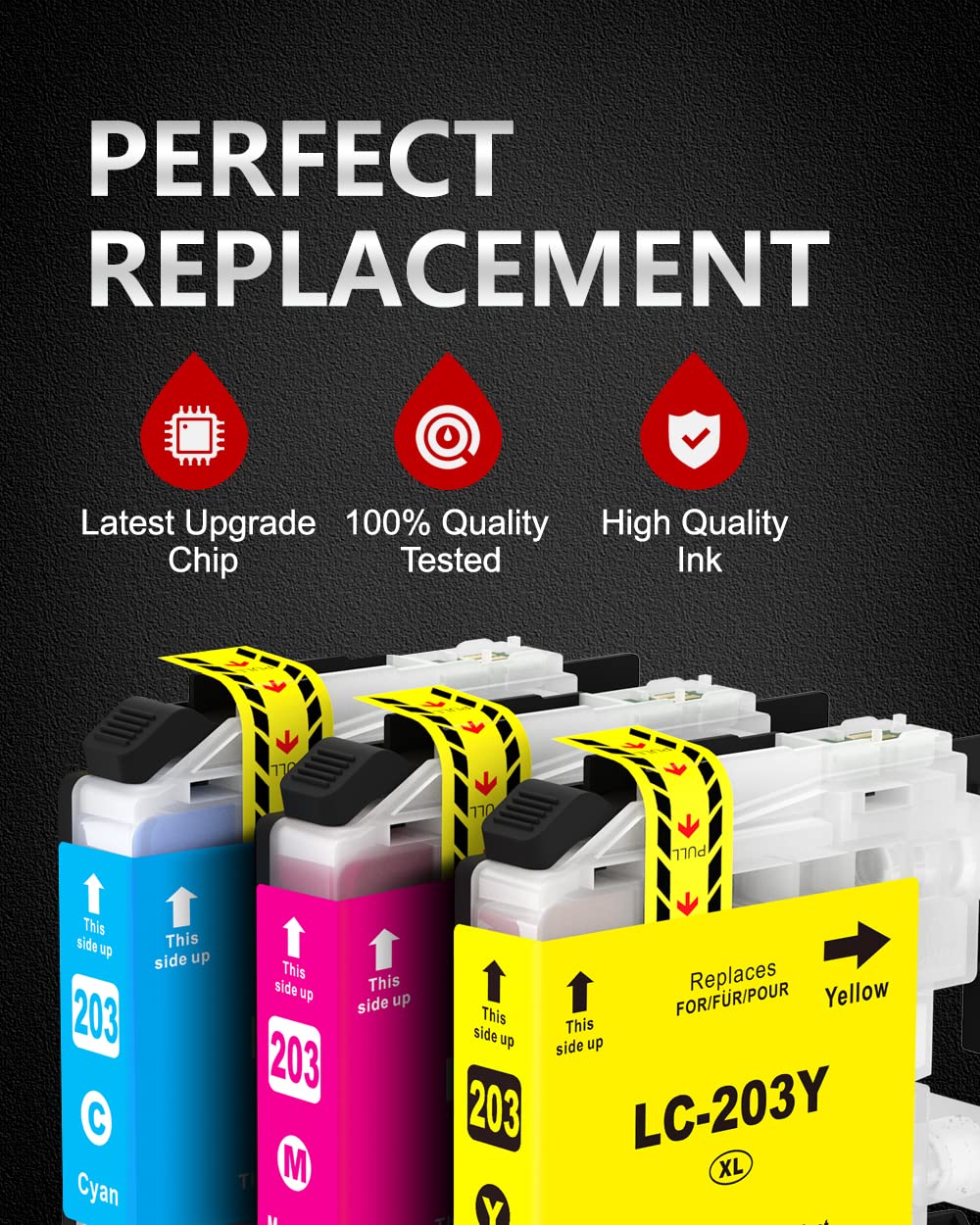 INK4U LC203 LC201 Compatible Ink Cartridge Replacement for Brother LC203XL LC201XL LC203 (4B 2C 2M 2Y, 10 Pack) High Yield | Work with MFC-J480DW MFC-J680DW MFC-J880DW MFC-J885DW MFC-J4420DW Printer