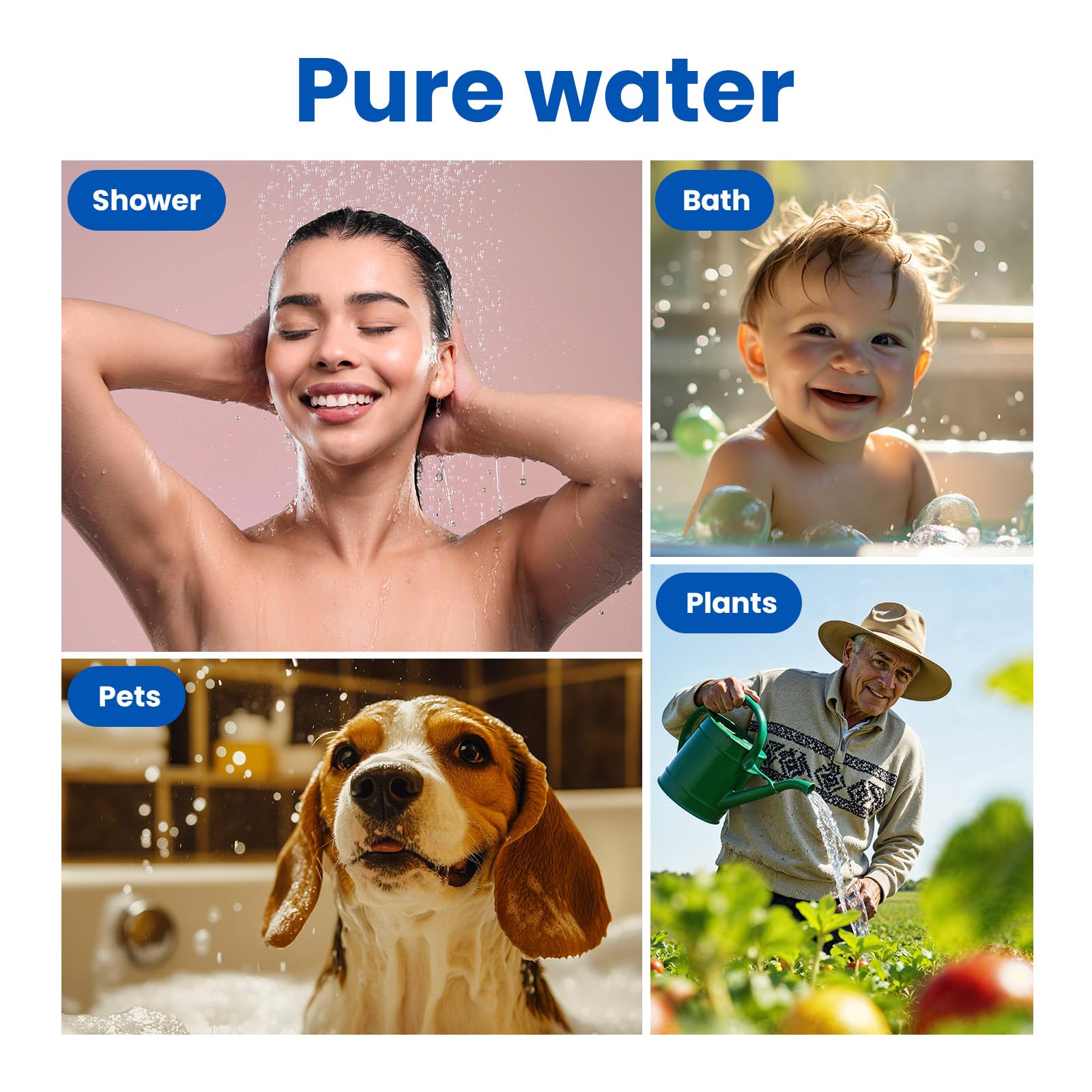 Adamson Shower Filter for Hard Water – 36-Stage High Output Filtered Shower Head/Filtre de Douche, Reduces Chlorine & Heavy Metals – Improves Skin & Hair – Easy Install – Extra Cartridge Included