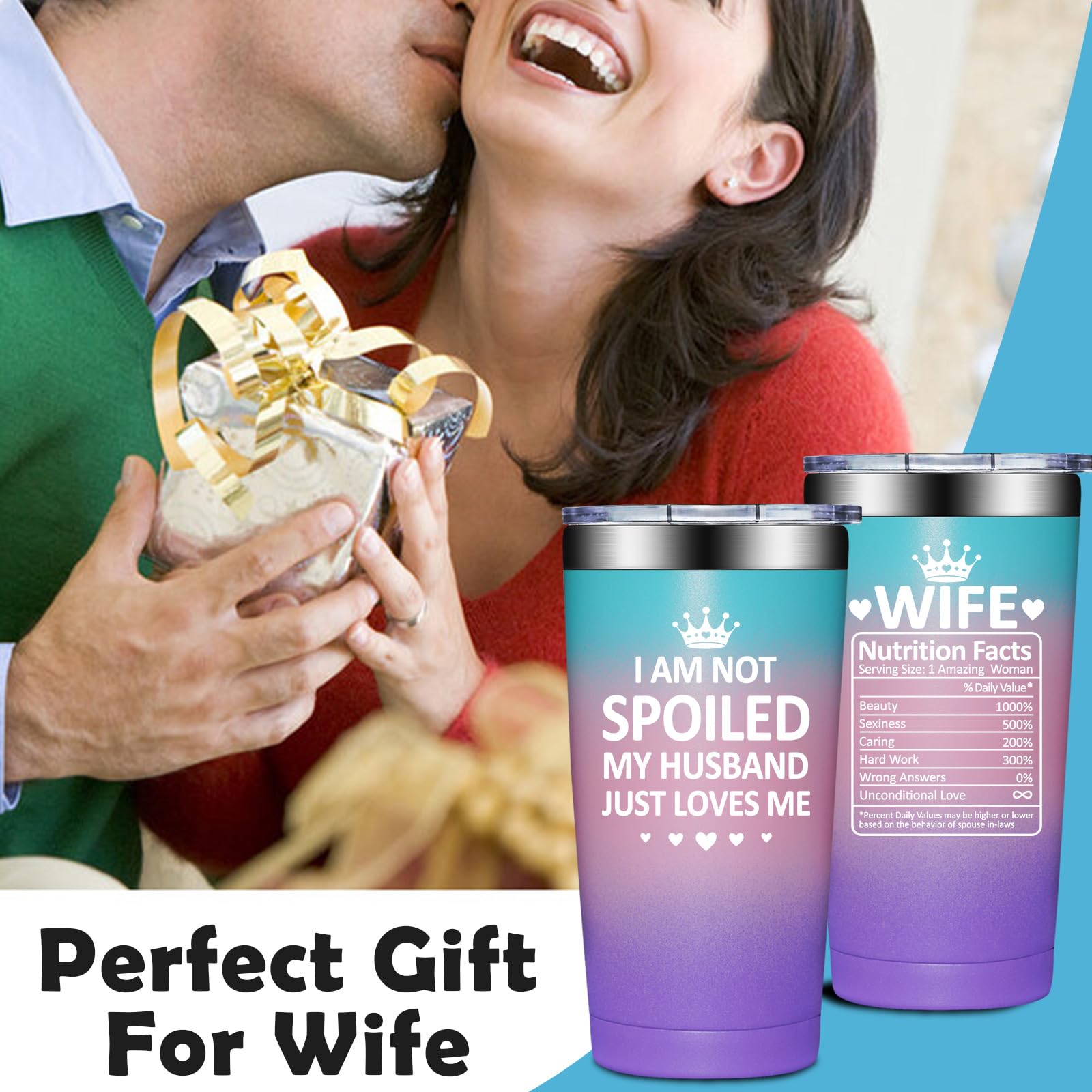 Grifarny Wife Gifts - Valentines Day Gifts for Her - Christmas, Mothers Day, Anniversary, Birthday Gift for Wife - Wifey Tumbler 20oz
