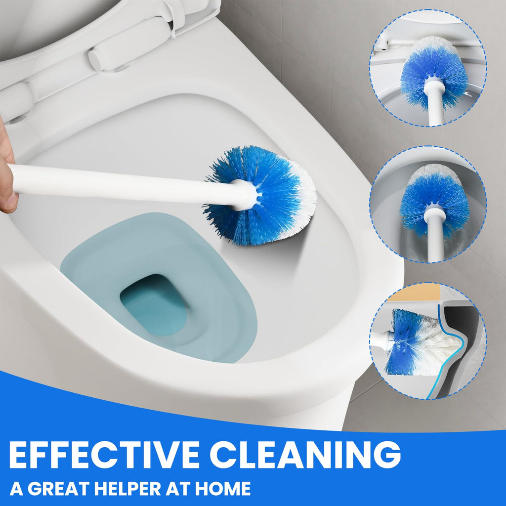 Toilet Brush Refills for OXO Toilet Brush Only, 4 Pack Toilet Brush Replacement Head, Blue & White, Nylon & Plastic Material Bristles