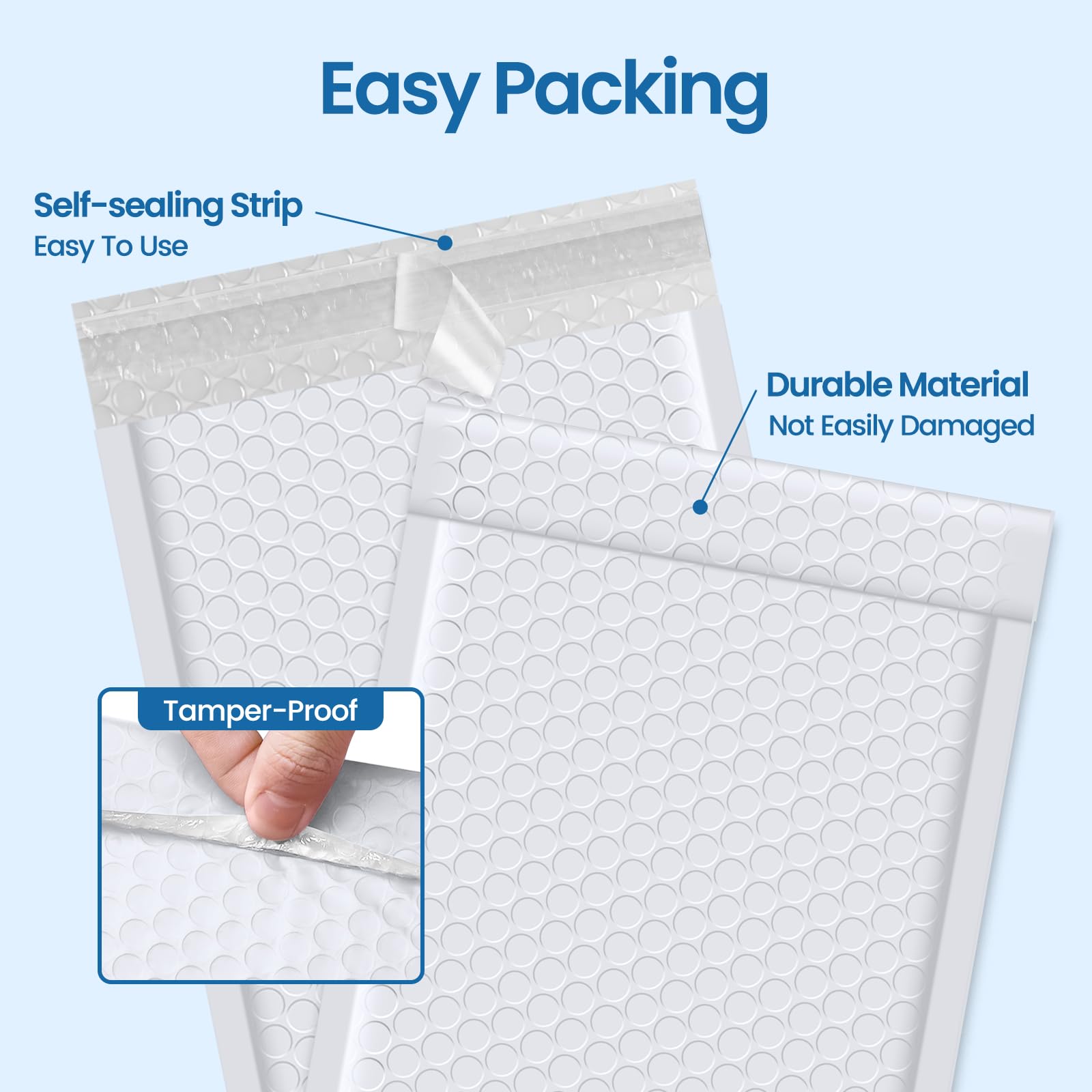 Metronic White Bubble Mailers 6x10 100 PC Self-Seal Bubble Mailer Usable Size 6x9 Thick Padded Envelopes Cushion Mailing Padded Envelope for Makeup Jewelry
