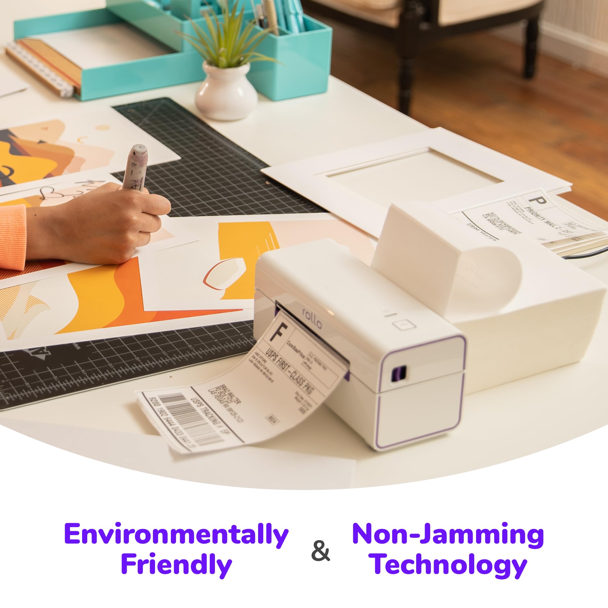 Rollo Direct Thermal Shipping Labels - Genuine 4x6 Thermal Rollo Labels Fanfold - Perforated and Strong Adhesive (500 Pack)
