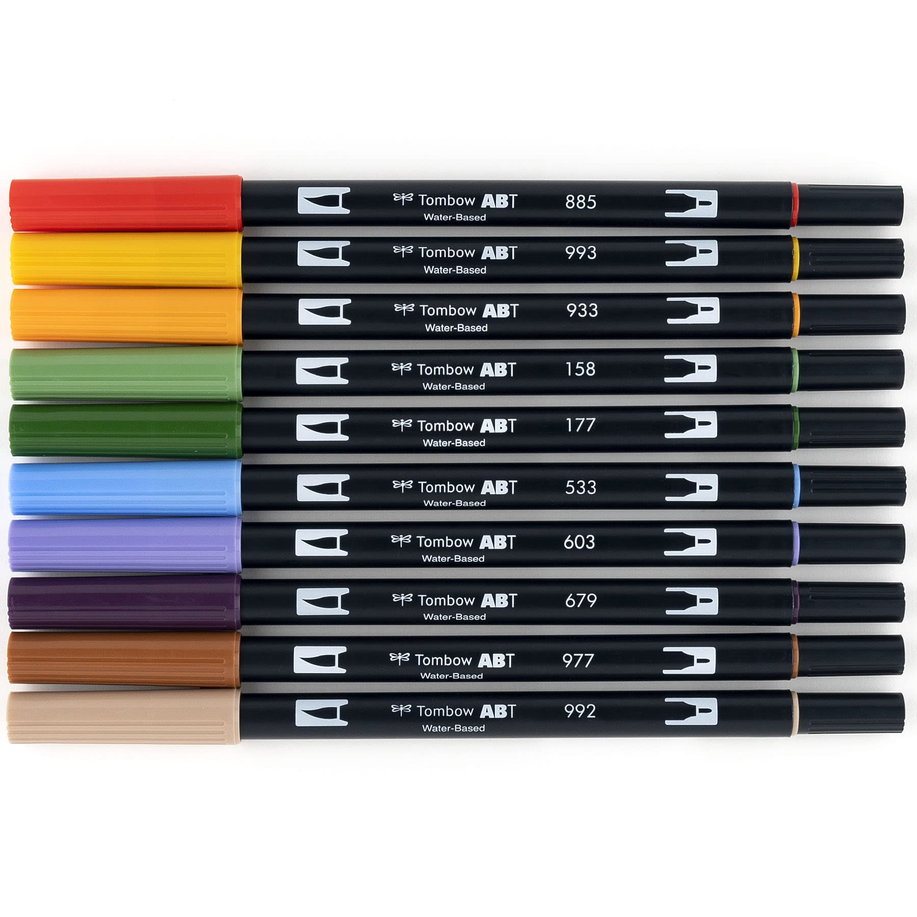 Tombow Dual Brush Pen Set, 10-Pack, Secondary Colors (56168)