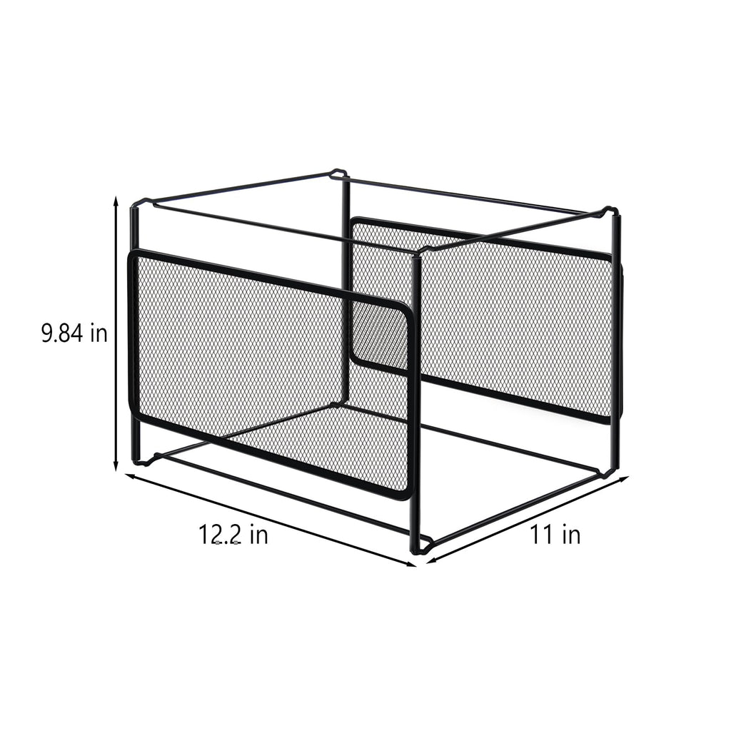 Comix Hanging File Organizer, Letter Size File Folder Organizer with Metal Mesh, Space-Saving File Folder Storage Box for Home Office Supplies