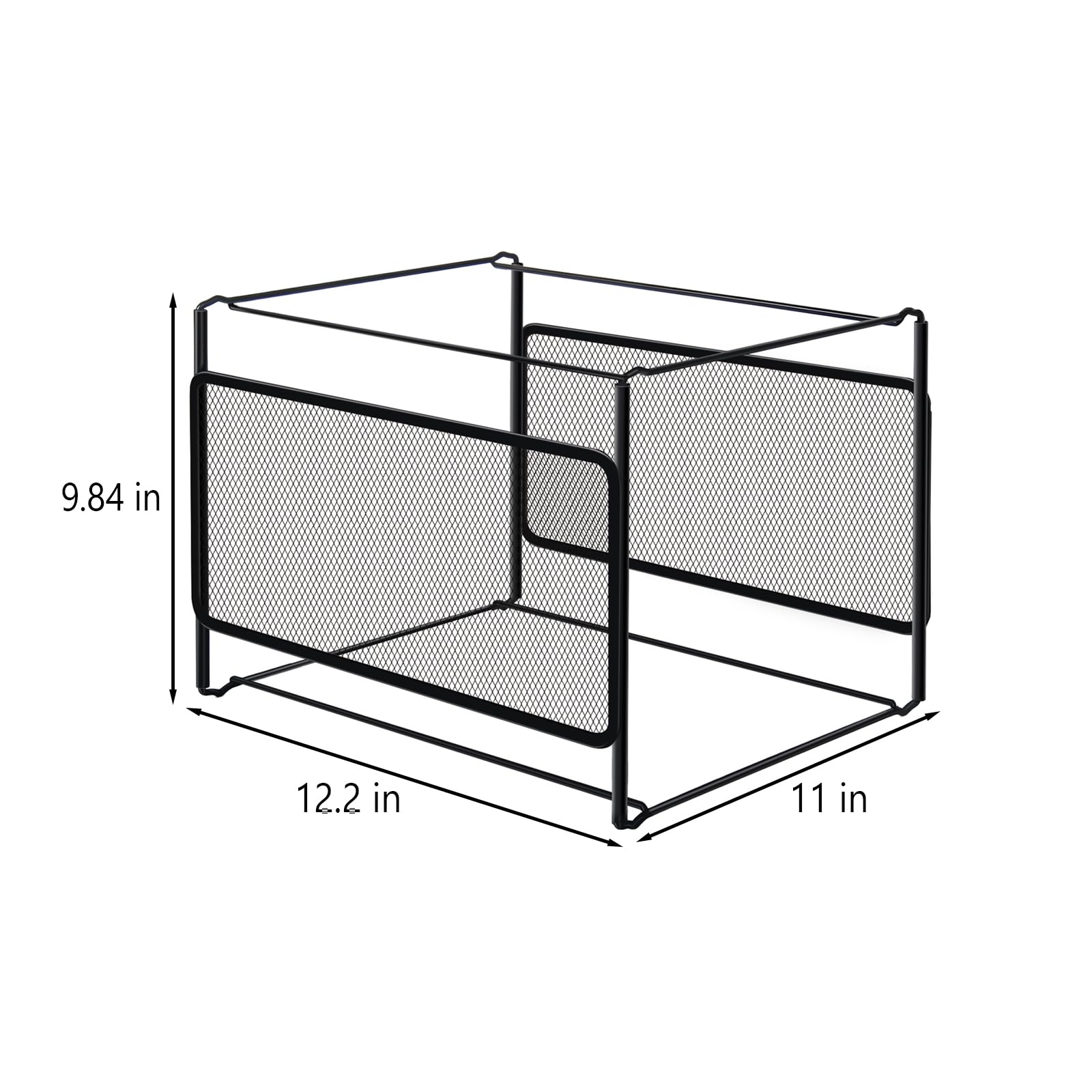 Comix Hanging File Organizer, Letter Size File Folder Organizer with Metal Mesh, Space-Saving File Folder Storage Box for Home Office Supplies