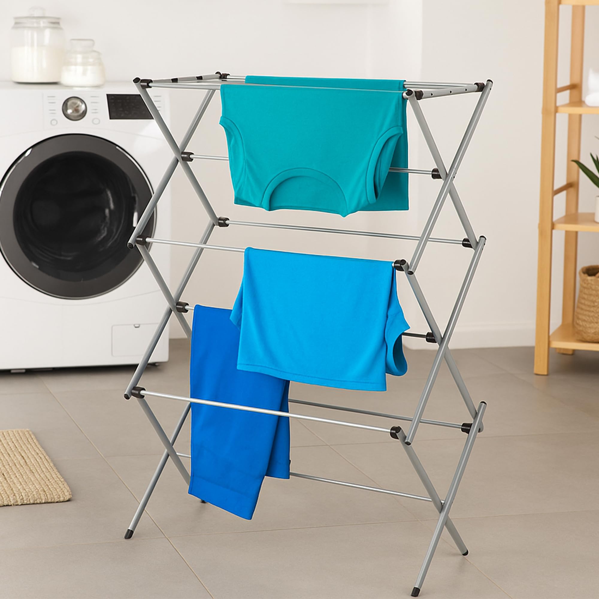 Honey-Can-Do DRY-09065 Collapsible Clothes Drying Rack Steel,White / Siver