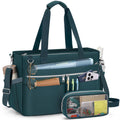 Teacher Tote Bag for Women 15.6 Inch Laptop Briefcase with Clutch Bag, Nurse Bags Professional Work Handbag for Office College Nursing, Large Utility Tote Messenger Shoulder Bag, Dark Green