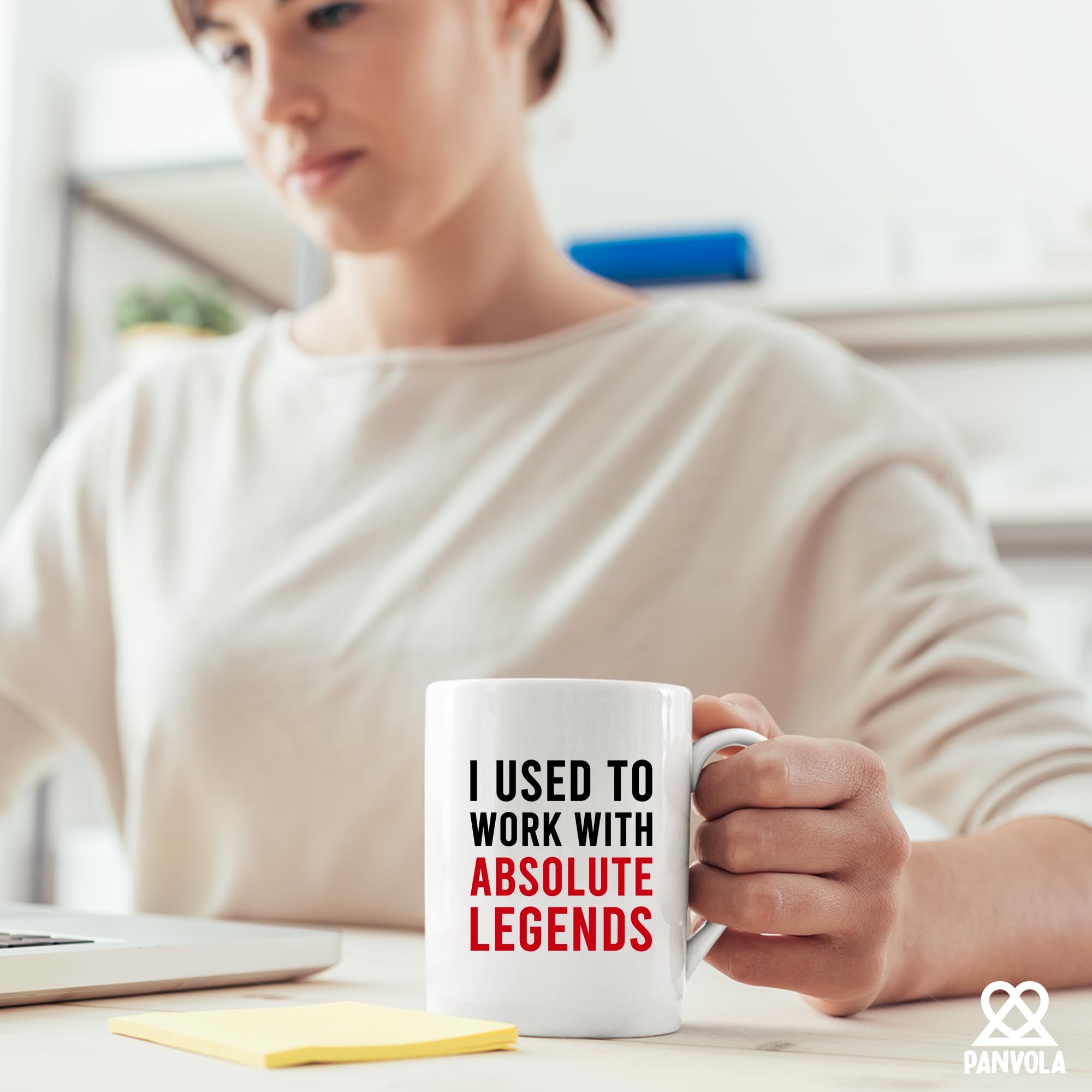 Panvola I Used to Work with Absolute Legends Coworker Gifts Retirement New Job Goodbye Workplace Office Retired Colleague Ceramic Coffee Mug (White, 11 oz)