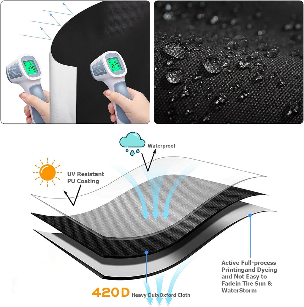 Blackout Curtains for Bedroom 𝟕𝟗" 𝐱𝟓𝟖", 420D Blackout Blinds with 12 Hook and Loop & 18 Adhesive, Travel Bag, Tape Measure, Portable Temporary Blackout Window Cover for Nursery, Travel, RV