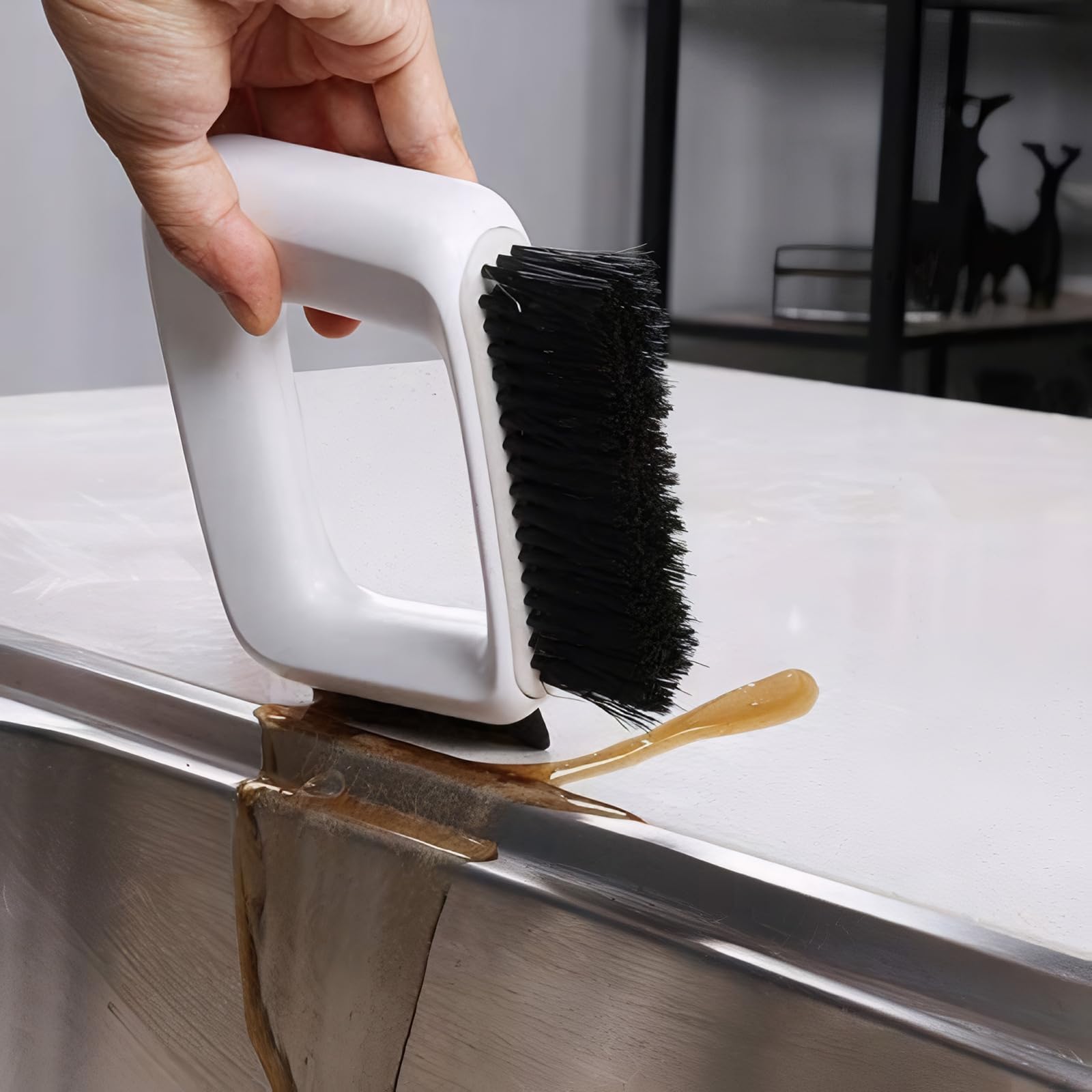 Mini Dustpan and Brush Sets Broom Perfect Fit Portable Handheld for Keyboard Bedroom Bathroom Kitchen Counter Camping Tent BBQ Table