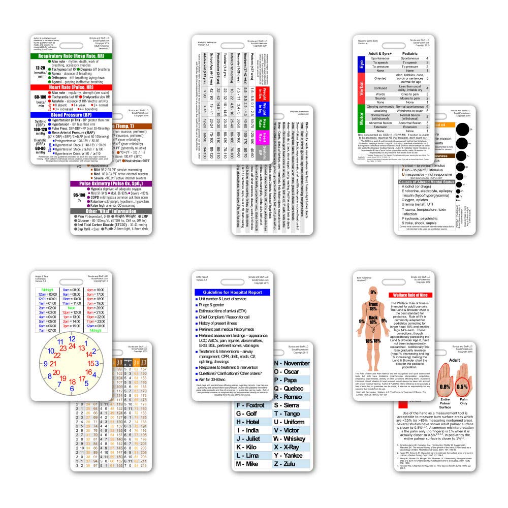 Mini EMT/First Responder Vertical Badge Card Set - 6 Cards