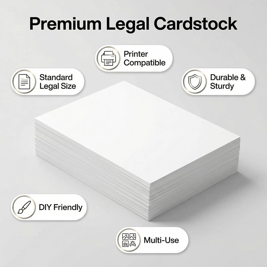 Acidea 100 Sheets Blank 8.5 x 14 White Cardstock Paper, 180gsm Legal Cardstock Printer Paper for Certificate, Office Printing, Crafts, Menus, Posters