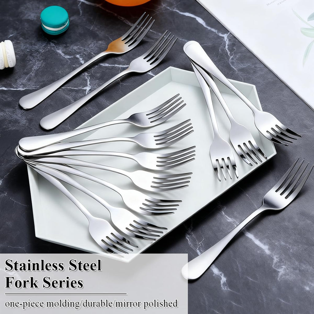 Berglander Dinner Forks Set of 24, Stainless Steel 18.5cm Table Forks for Home, Cafés, Hotel, Restaurant, Dishwasher Safe