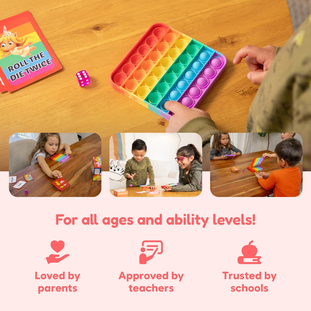 THE Fidget Game Sight Words - Learn to Read in Weeks, Master 220 High-Frequency Dolch Sight Words. Curriculum-Appropriate Reading Game for Pre-K to Grade 3 - NO-Letters Popping Mats & Dice Included